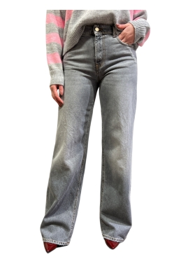 Tensione In - Jeans vita alta grigio chiaro palazzo
