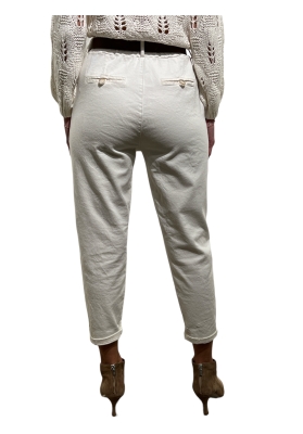 Tensione In - Pantaloni bianco chino con cintura