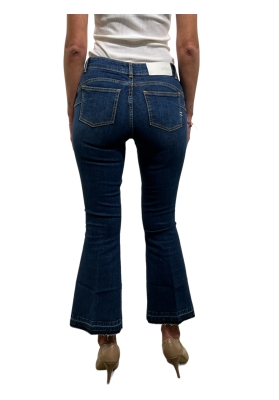 Vicolo - Jeans modello zampetta blu fondo taglio vivo