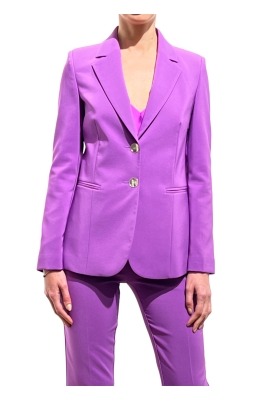 Rinascimento - Tailleur iris giacca due bottoni e pantaloni vita alta a zampa
