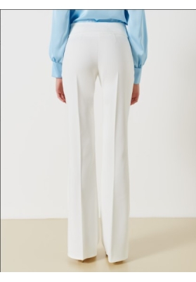 Pantaloni Rinascimento vita alta zampa bianco