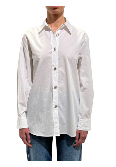 Camicia Vicolo bianca con bottoni gioiello