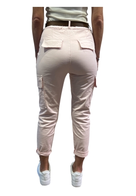 Tensione In - Pantaloni chino con cintura modello cargo