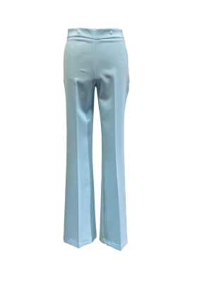 Rinascimento - Tailleur celeste un bottone con pantaloni vita alta zampa