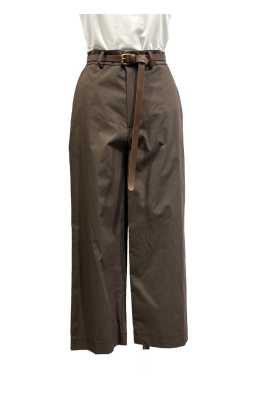 Vicolo - Pantaloni vita alta in cotone con elastico dietro e cintura in vita