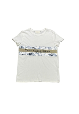 Vicolo- T-shirt bianca con scritta Limited Edition