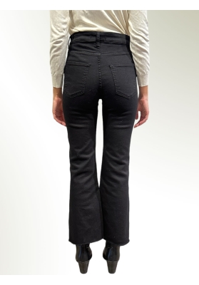 Solotre - Pantaloni vita alta zampetta neri