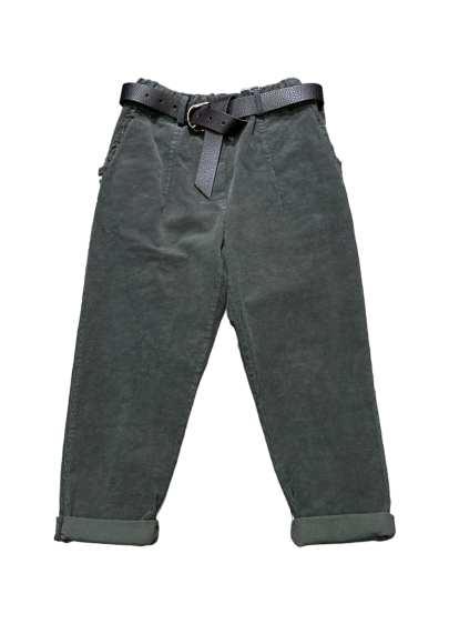 Motel - Pantaloni in velluto a costine con tasca sfrangiata grigio