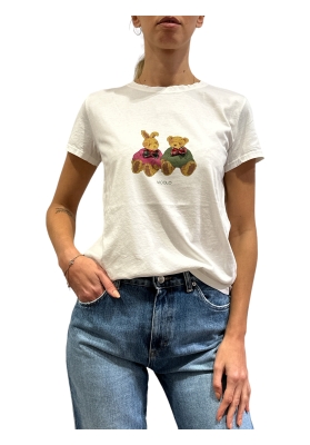 Vicolo - T-Shirt con stampa orsetti bianca