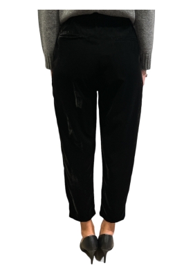 Souvenir - Pantaloni in ciniglia vita alta nero
