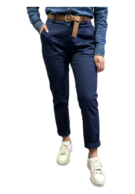 Motel - Pantalone con cintura ed elastico in vita blu