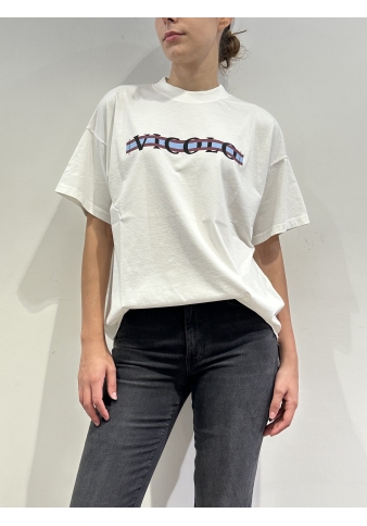 Vicolo - T-shirt over con stampa a contrasto bianca