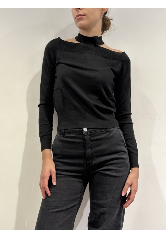 Vicolo - Maglia cut out nera