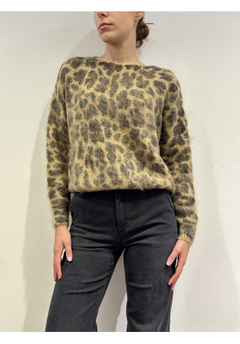 Vicolo - Maglia girocollo fantasia animalier