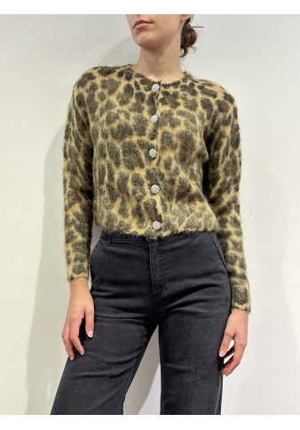 Vicolo - Cardigan bottoni gioiello fantasia animalier