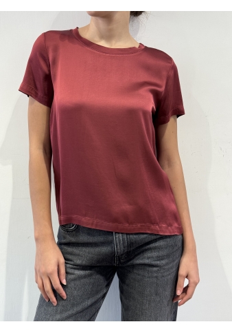 Haveone - T-Shirt in satin bordeaux