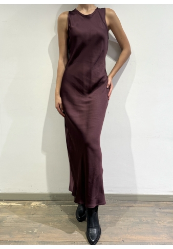 Vicolo - Vestito girocollo in satin bordeaux