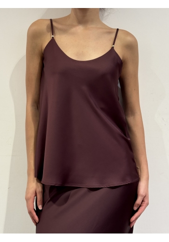 Imperial - Top in satin bordeaux