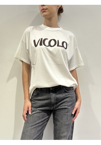 Vicolo - T-Shirt con stampa bianca e bordeaux