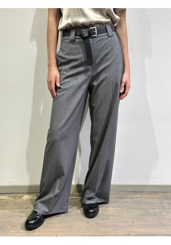 Tensione In - Pantalone palazzo con cintura grigio