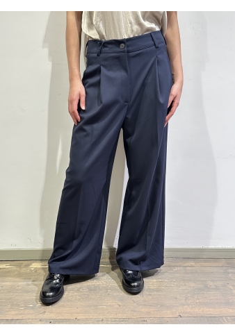 Tensione In - Pantalone palazzo con pinces blu