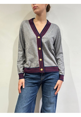 Vicolo - Cardigan con bottoni oro grigio