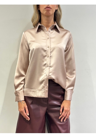 Dixie - Camicia in satin rosa