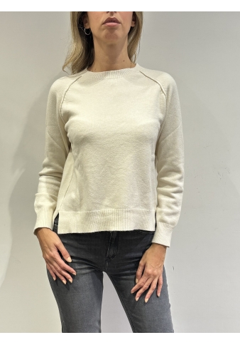 Haveone - Maglia con cuciture esterne panna