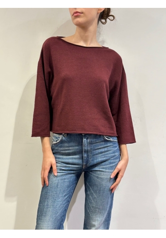 Dixie - Maglia boxy bordeaux