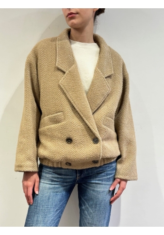 Dixie - Giacca bomber doppio petto beige