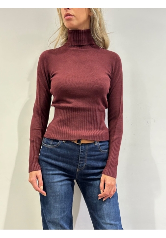 Vicolo - Maglia collo alto bordeaux