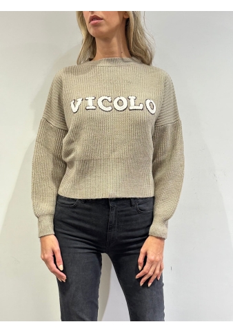 Vicolo - Maglia con logo beige