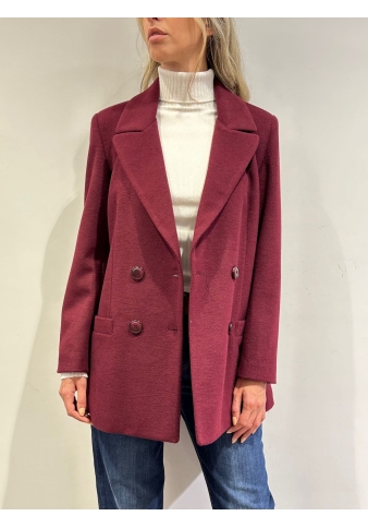 Haveone - Cappotto corto doppiopetto bordeaux