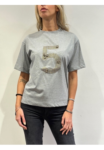 Dixie - T-Shirt con numero grigia