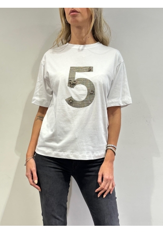 Dixie - T-Shirt con numero bianca