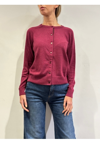 Vicolo - Cardigan con bottoni gioiello bordeaux