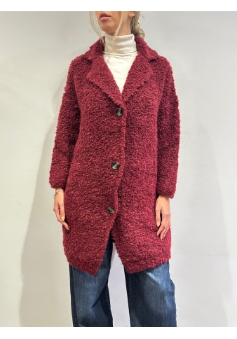 Kontatto - Cappotto teddy bordeaux