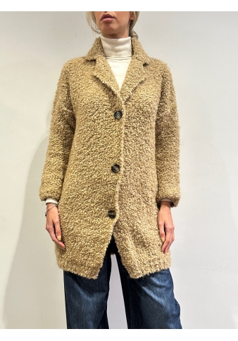 Kontatto - Cappotto teddy cammello