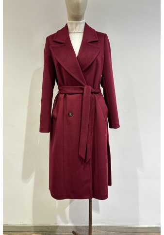 Tensione In - Cappotto doppiopetto spacchi laterali bordeaux