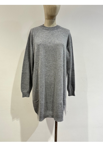 Vicolo - Vestito in maglia girocollo grigio