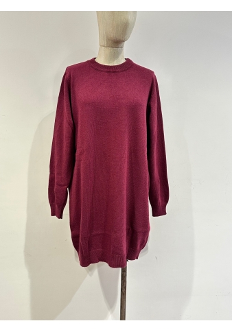 Vicolo - Vestito in maglia girocollo bordeaux