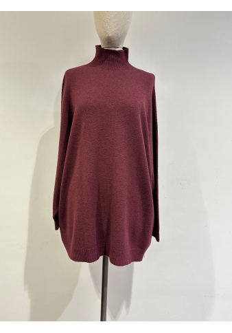 Imperial - Maglione collo alto oversize bordeaux