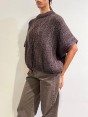 Souvenir - Maglia mohair con trecce moro