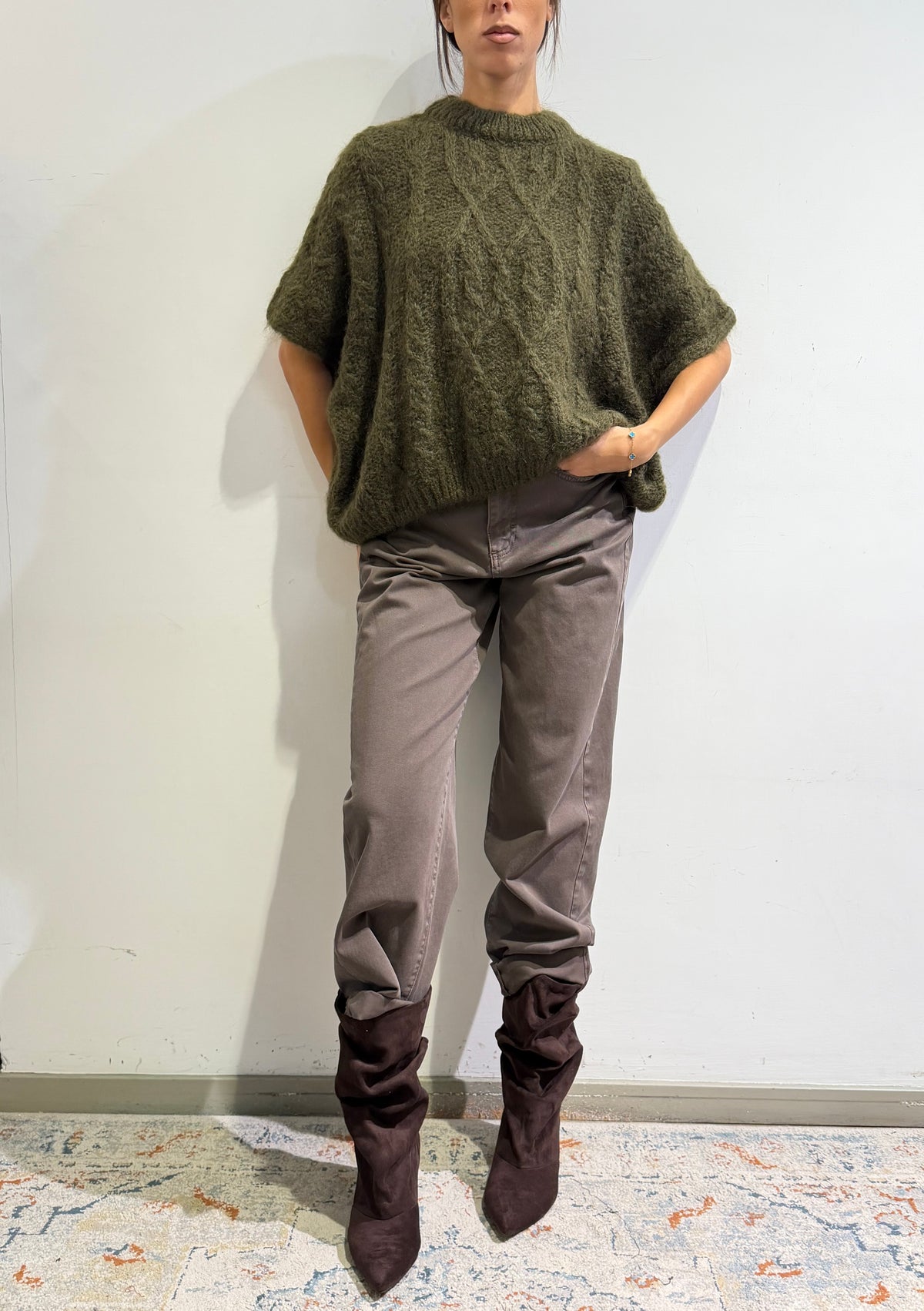 Souvenir - Maglia mohair con trecce militare