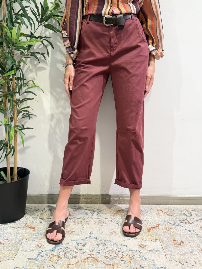 Haveone - Pantalone con elastico dietro bordeaux