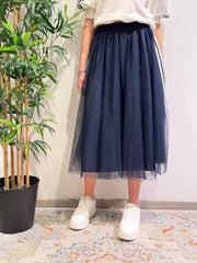 Motel - Gonna in tulle con bande laterali blu