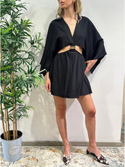 Haveone - Vestito farfalla cut out nero