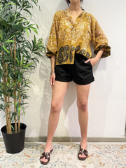 Vicolo - Camicia fantasia etnica senape