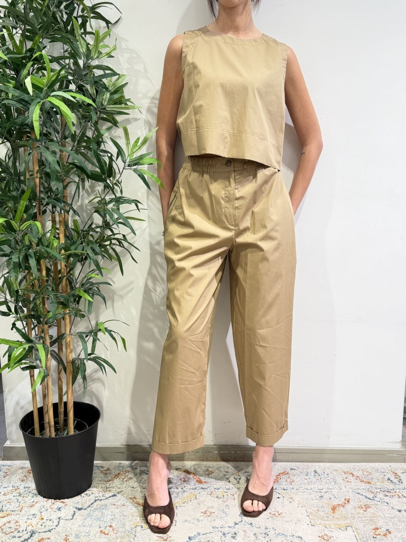 Tensione In - Top gilet cammello