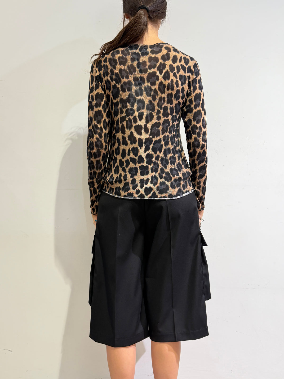 Haveone - Maglia fantasia animalier beige